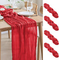 Asee'm 4PCS Fall Table Runner Cheesecloth 10FT Red Boho Gauze Fabric Rustic by Aseem