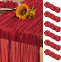 Red Cheesecloth Table Runner 6 Pack Fall Table Runners Boho Gauze 120 Inches by DeZerlor