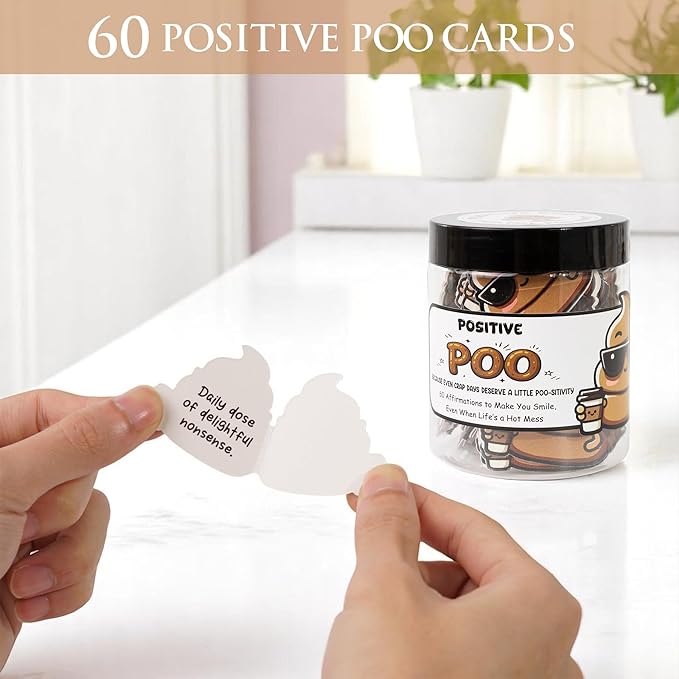 Positive Poo Jar – 60 Funny Affirmation Cards, Gag Gifts - Image 3