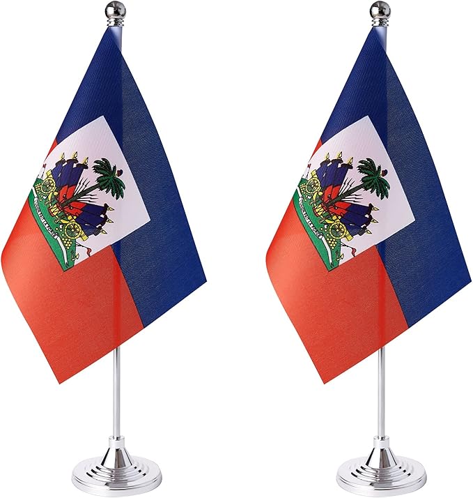 ZXvZYT 2 Pack Haiti flag Haitian Table Flag Small Mini Haitian Desk Flags by ZXvZYT