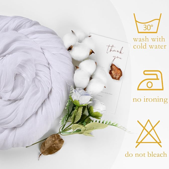 6 Pack White Cheesecloth Table Runner 10ft Boho Gauze Fabric Cheese Cloth Table - Image 5