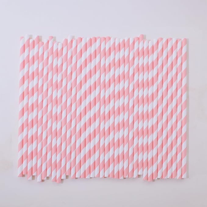 Disposable Pink Paper Straws - Image 4