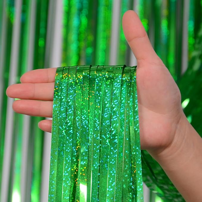 Melsan Foil Curtain Backdrop, 2 Pack 3.2 ft x 8.2 ft Tinsel Foil Fringe Curtains - Image 6