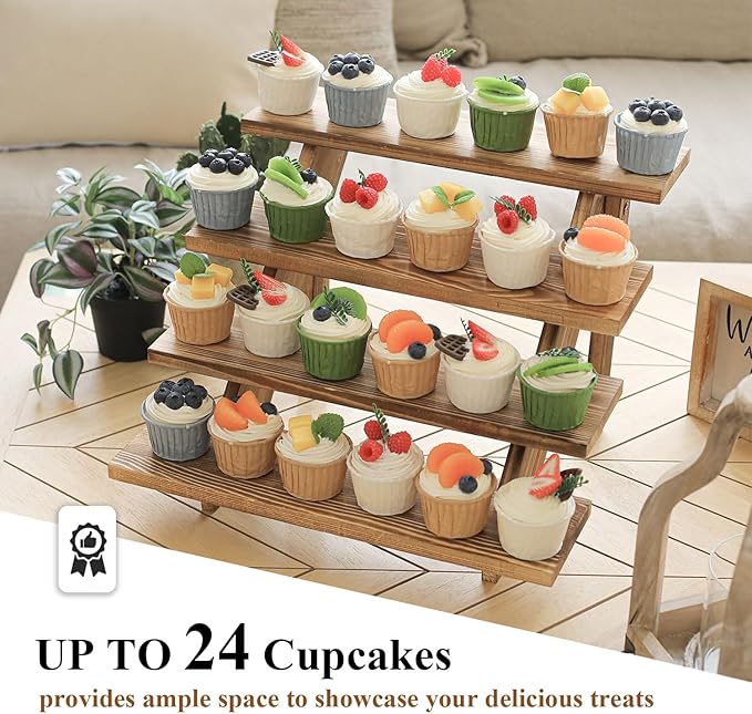 SwallowLiving Wooden Rustic Cupcake Stand - Image 2