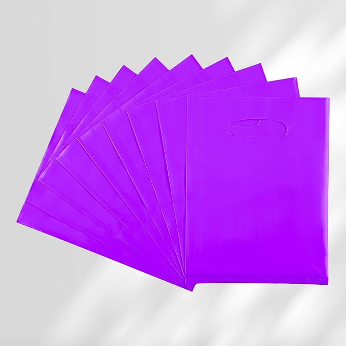 Purple 100 PCS Small Gift Bags, Treat Retail Pouches - Image 2