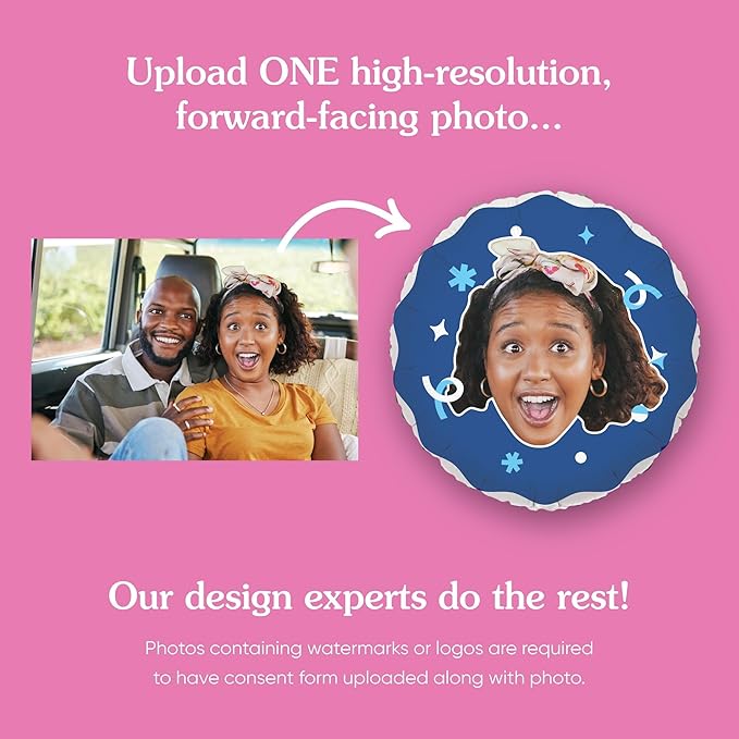 Big Dot of Happiness Personalized Fun Face Photo Blue Balloons, Custom Birthday - Image 4