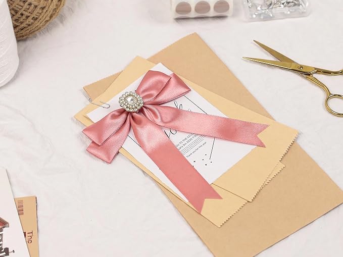 Rose Gold Satin Ribbon 1 inch X Continuous 100 Yards, Single Face Polyester - Image 7