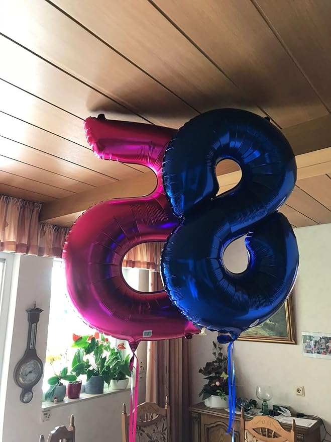 Night Blue Helium Number Balloon 40 Inch, Giant Foil Night Blue Number 0 - Image 7