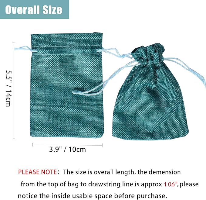20Pcs Burlap Bags with Drawstring, 3.9 x 5.5 Inch Burlap Wedding Party Favor - Image 3