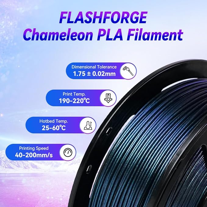 FLASHFORGE 3D Printer Filament Chameleon PLA Color Shift Filament 1.75mm - Image 4