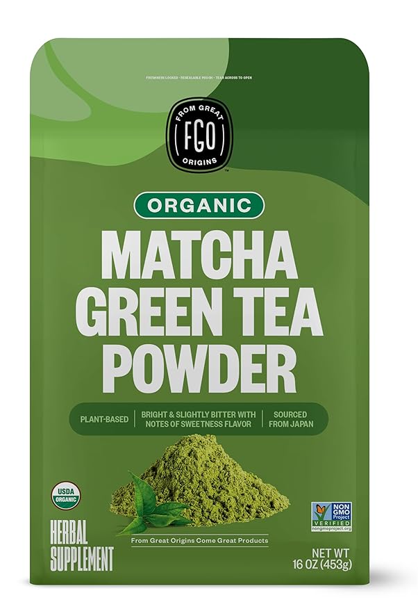 FGO Organic Matcha Green Tea Powder, Japanese Culinary Grade by FGO