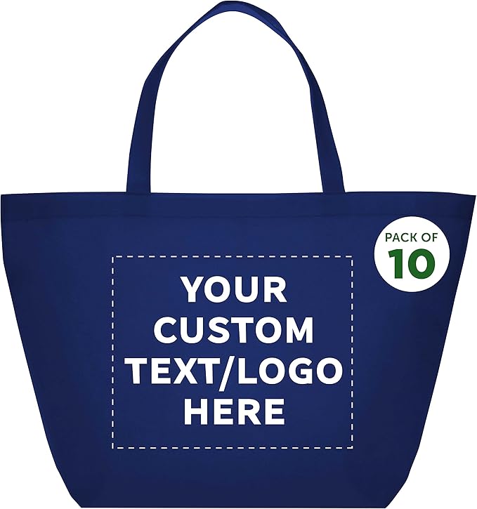 DISCOUNT PROMOS Custom Southern Style Grocery Tote Bags Set of 10 by DISCOUNTPROMOS