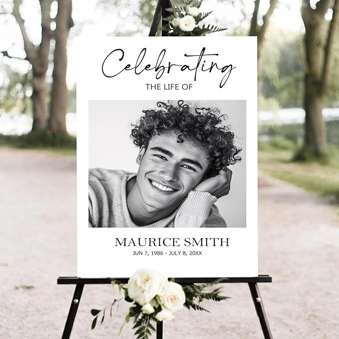 Personalized Funeral Welcome Sign, Celebration of Life Decoration, Modern by Mapileng%E2%84%A2