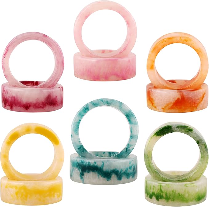Set of 12 Epoxy Resin Napkin Rings by ALPHALivingHOME