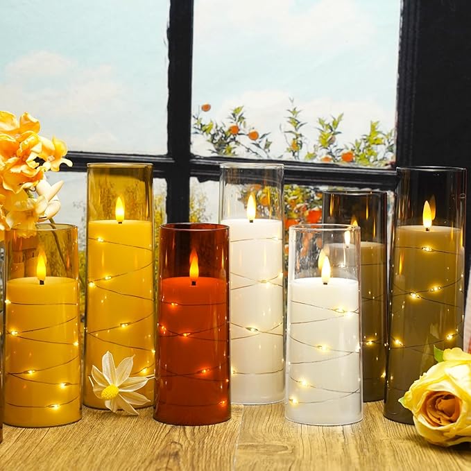Flickering Flameless LED Candles, Acrylic LED Pillar Candles - Image 6