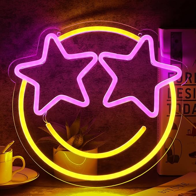 Smile Face Neon Sign, Wootfairy Led Neon Signs by wootfairy