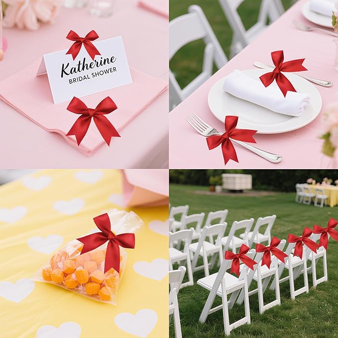 50 Pieces Gift Wrap Bows Premium Satin Ribbon Bows 3.3 Inch Craft Bows - Image 7