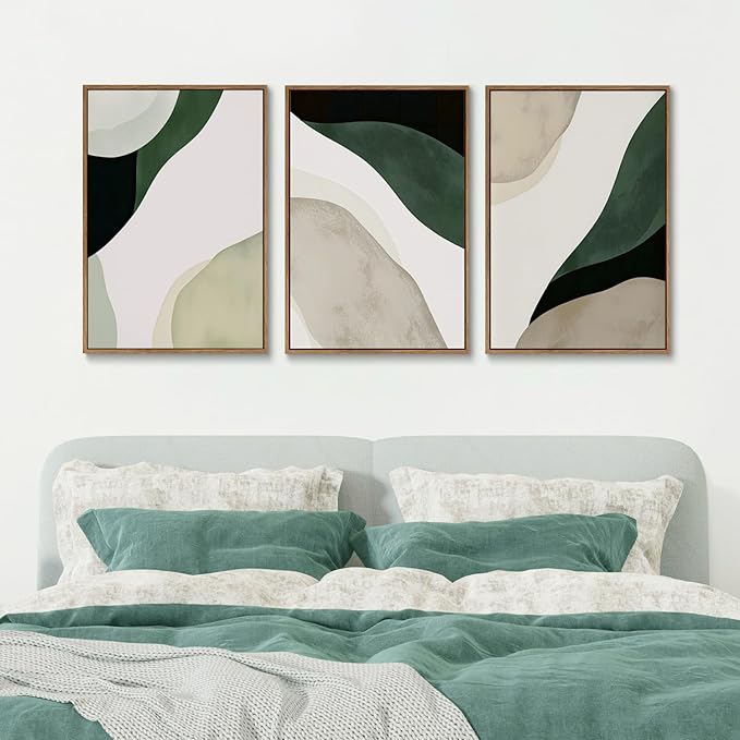 myusuar 3 Piece Large Modern Abstract Canvas Framed Wall Art - Image 2