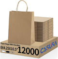 GSSUSA 12000 Pack 8x4.25x10 Inch Paper Bags by GSSUSA