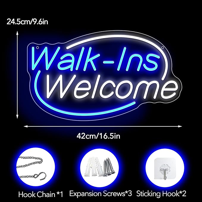 Walk-Ins Welcome Neon Sign, Neon Sign - Image 6