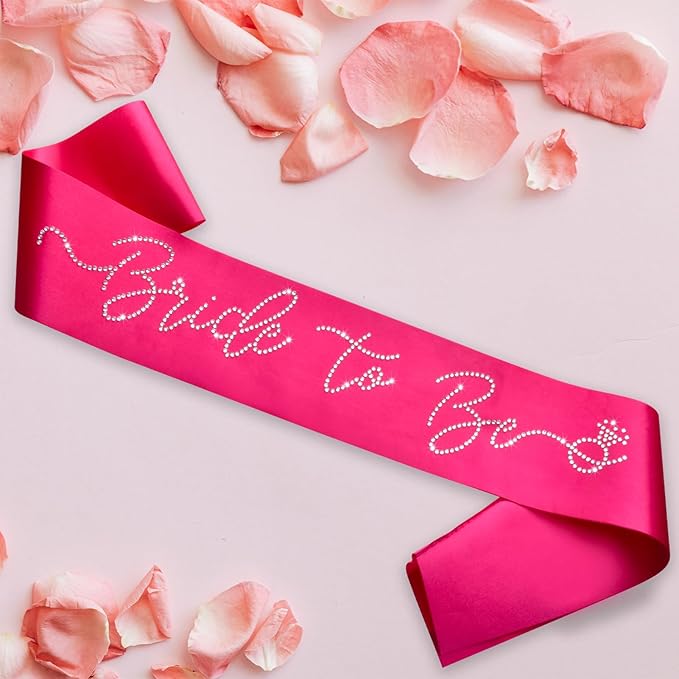 Hot Pink Bride to Be Sash with Glitter Rhinestones, Funny Bride to Be Sash - Image 9