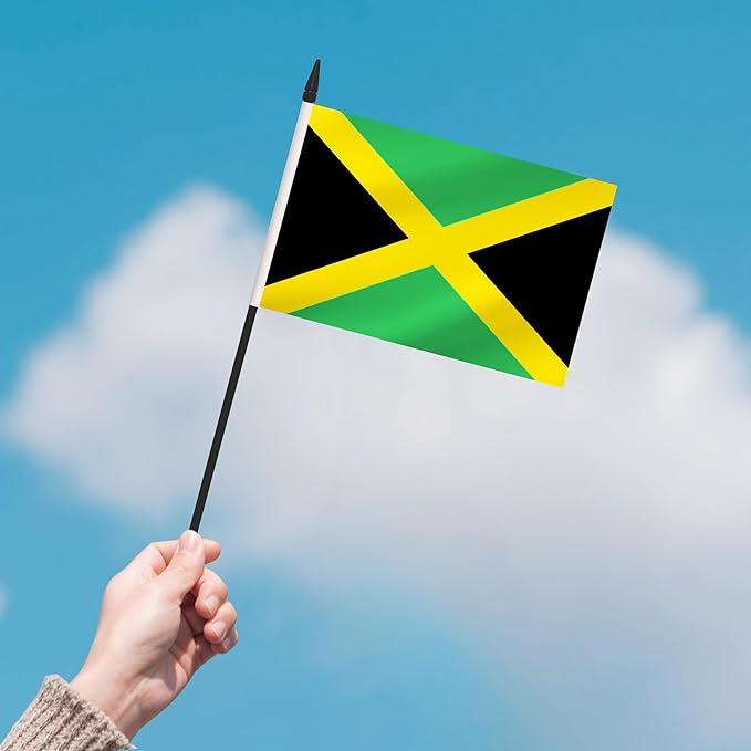 2 Pack Jamaica Desk Flag Set, Jamaican Desktop Small Miniature Table Office Flag - Image 7