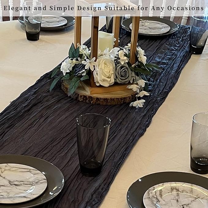 10FT 12 Pack Black Cheesecloth Table Runner 20 x 120 Inch Long Boho Fabric - Image 7