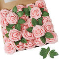AmyHomie Artificial Flower 50pcs Real Looking Fake Roses w/Stem by AmyHomie