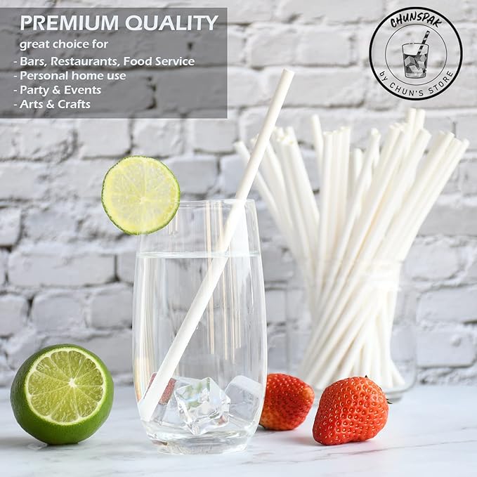 White Paper Straws Wrapped Individually - Image 4