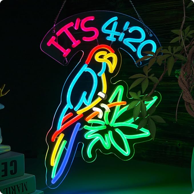 ORIXIAYE 420 Neon Sign Green Leaf Neon Signs by ORIXIAYE