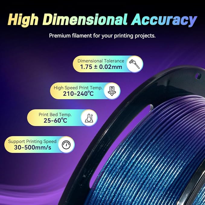 FLASHFORGE Chameleon Rapid PLA Filament 1.75mm Nebula Purple, PLA Color Shift - Image 5