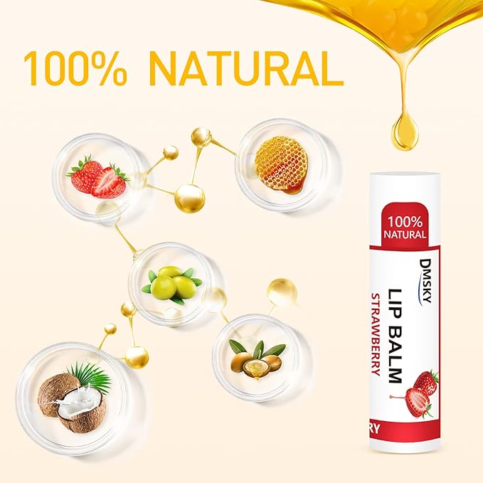 DMSKY 60 Pack Lip Balm, Natural Lip Balm Bulk - Image 3