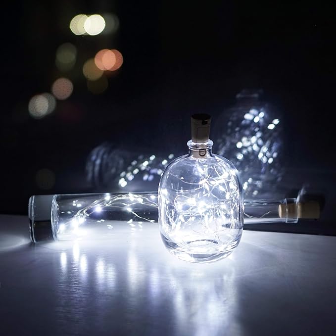 Wine Bottle Lights 20 LEDs Cork Lights Waterproof Battery Operated Fairy Mini - Image 7