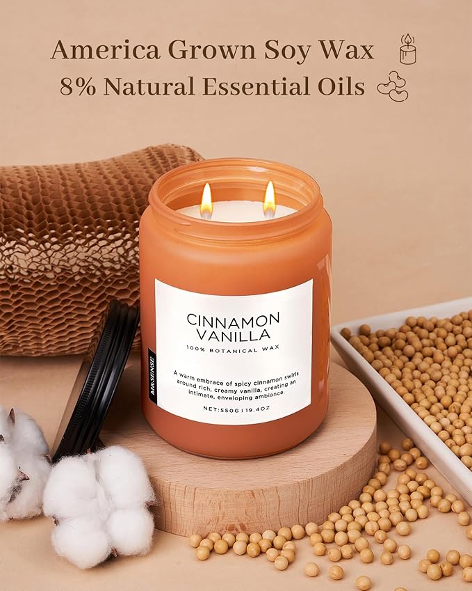 M&SENSE Cinnamon Vanilla Fall Scented Candles - Image 5