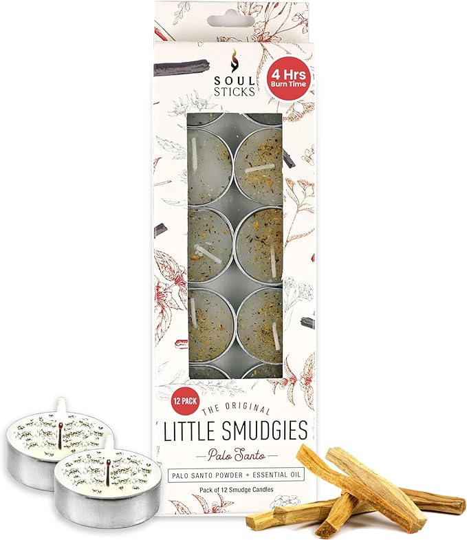 SOUL STICKS 12 Pack Little Smudgies Tealight Candles Smudge Candle by SoulSticks