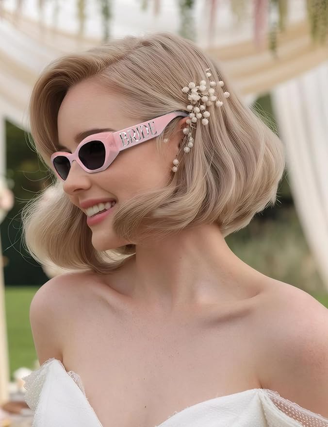 Marble Bride Sunglasses, Bride to be Decorations Glasses, Bachelorette Bach - Image 4