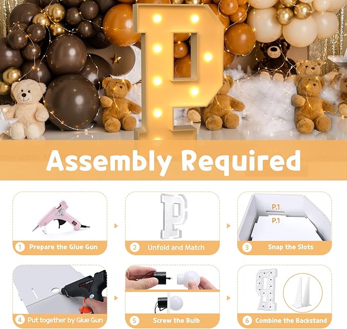 imprsv Marquee Light Up Letters, 3FT Marquee Letters - Image 3