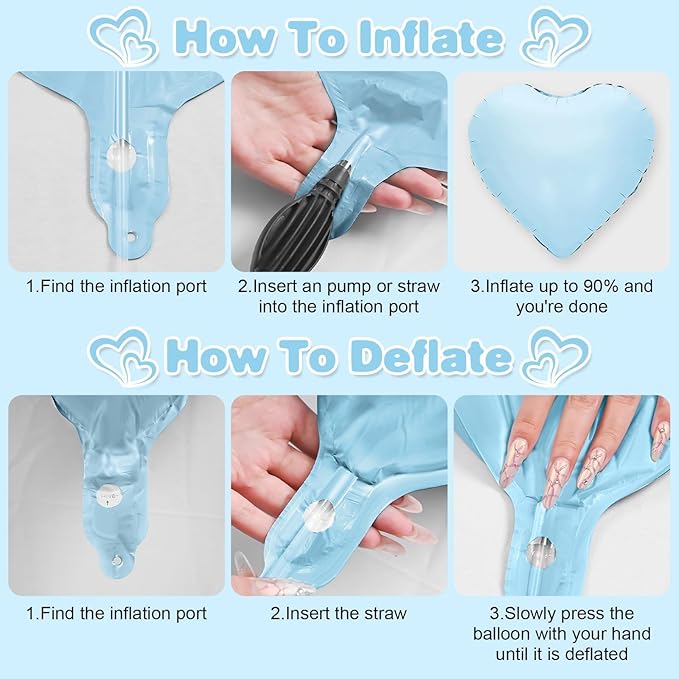 Pink Blue Heart Balloons - Image 8