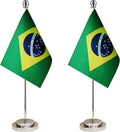 Brazil Brazilian Deluxe Desk Flag Set Small Mini Miniature Brazil Brazilian by tibijoy