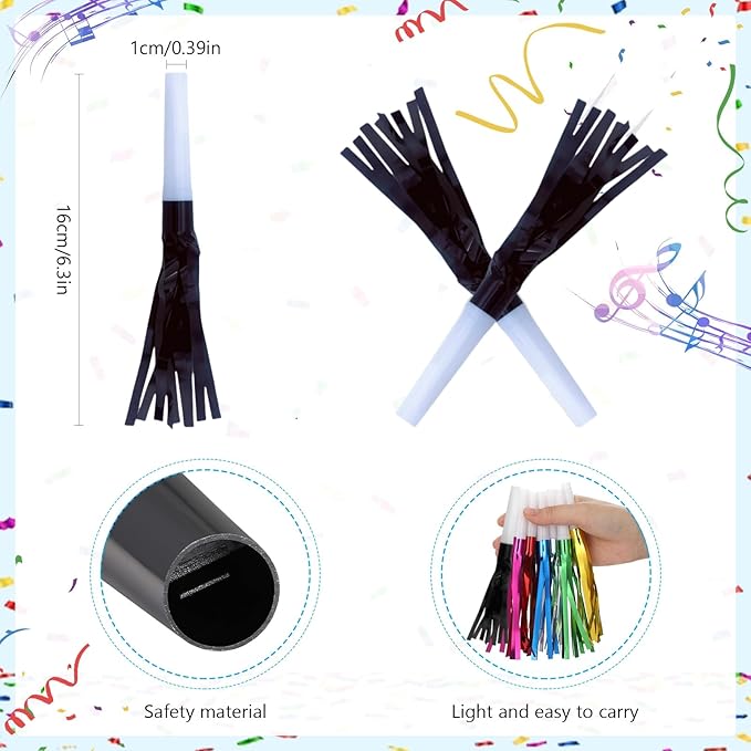 Party Blowers Metallic Fringed Noise Makers, - Image 2