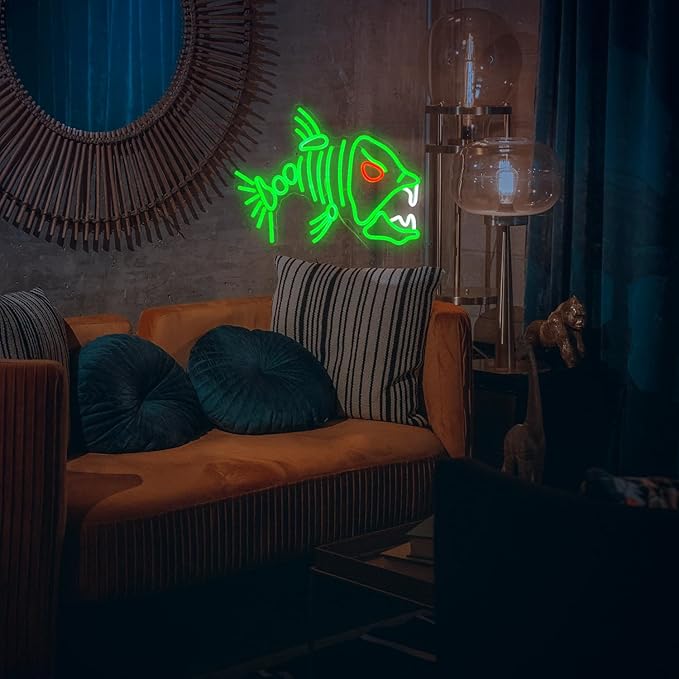 Fish Neon Sign LED Skeleton Fish Neon Light - Image 6