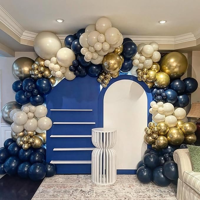Navy Blue and Gold Balloons - Image 3