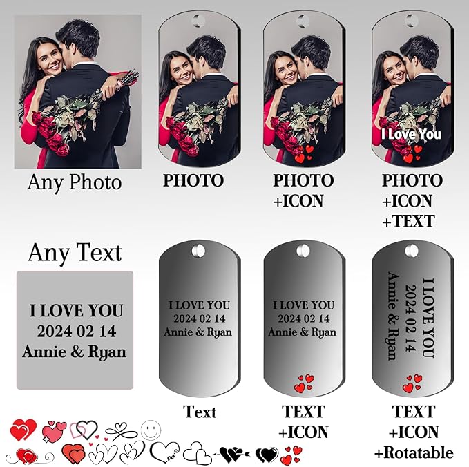 Custom Keychain with picture Double-sided Personalized Your Photo/Text/Icon - Image 3