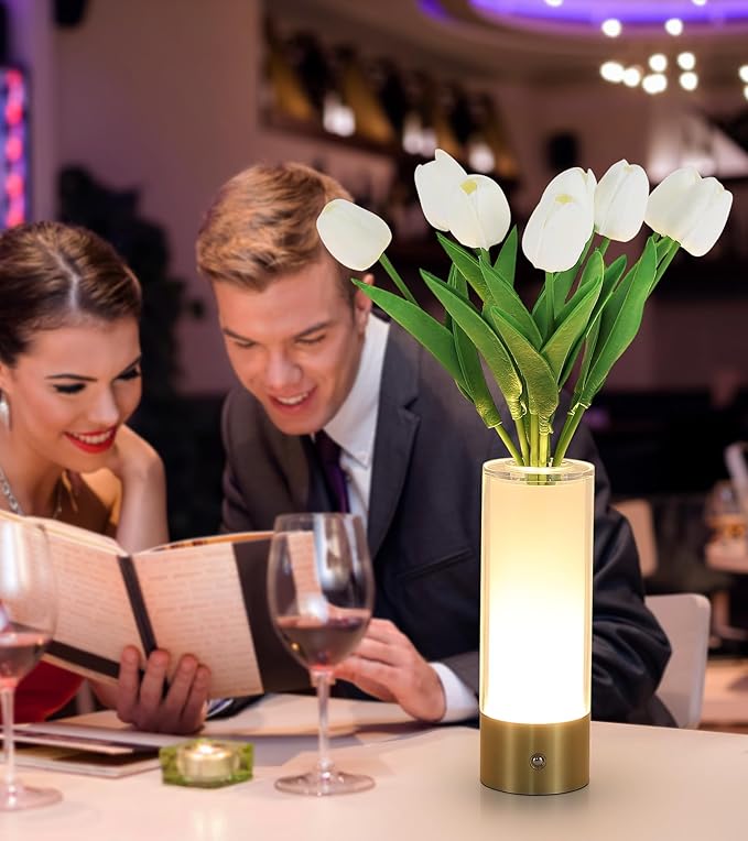 Flower Night Light, Touch Vase Lamp, Rechargeable Cordless Table Lamp, Dimming - Image 5