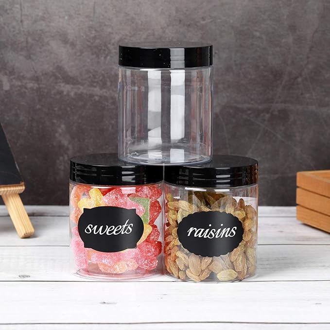 8 OZ Plastic Jars with Lids, 24 Pack Clear Plastic Slime Containers - Image 6