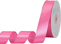 Hot Pink Satin Ribbon 1 inch X Continuous 50 Yards, Single Face Polyester by Kryvusribbon