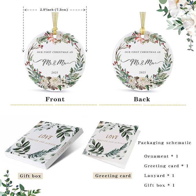2025 First Christmas Married Ornament, First Year as Mr and Mrs Christmas - Image 2