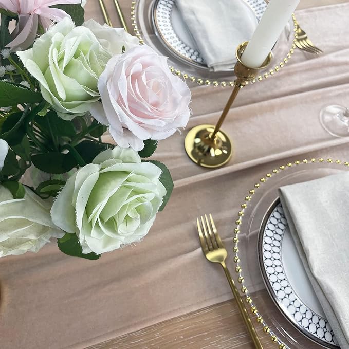 Luxurious Velvet Table Runner, 10ft Wedding Reception Decorations, 20x120inch - Image 5