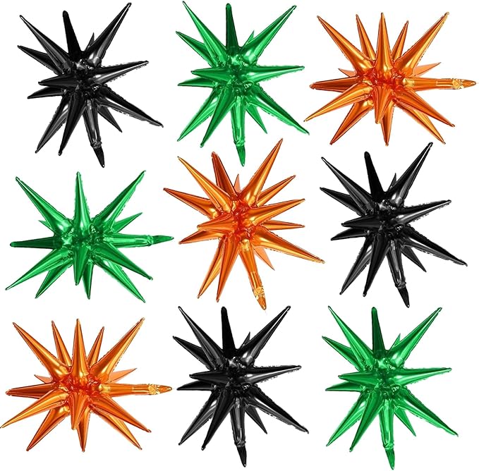 Black Green Orange Star Balloons by Adorely