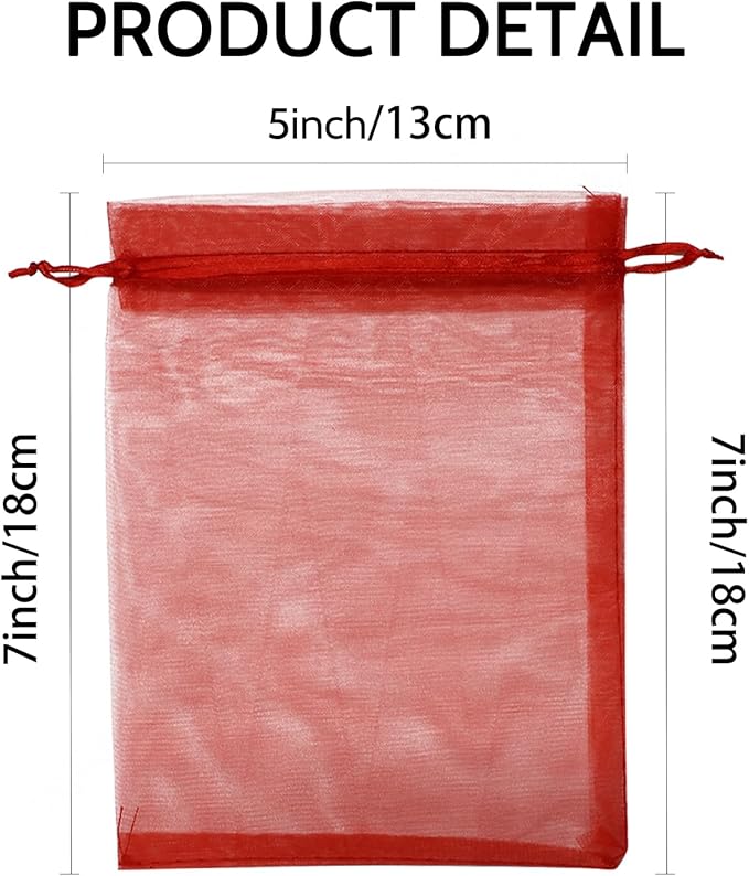 Wudygirl 100PCS Organza Bags 5X7 Inch Favor Bags Jewelry Bags Drawstring - Image 5